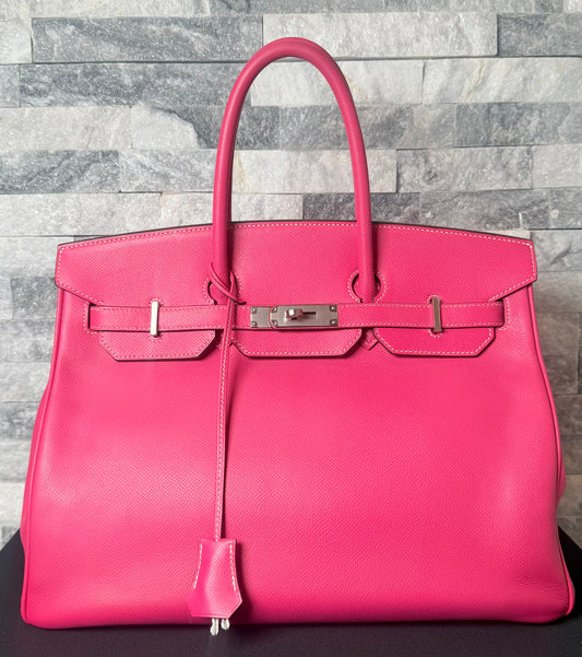 Hermès Birkin 35 Candy Collection Rose Tyrien Epsom Leather Palladium Hardware