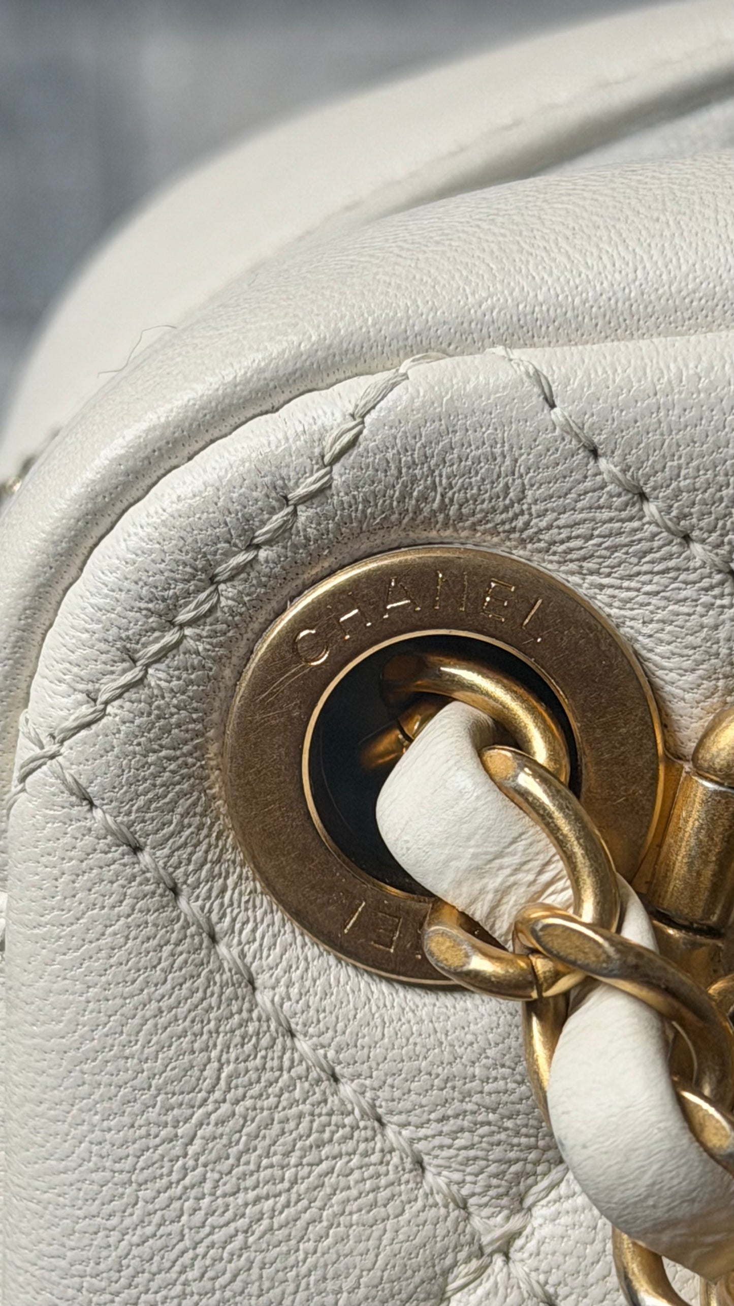 Chanel Quilted Lambskin Pearl Chain Camera Bag