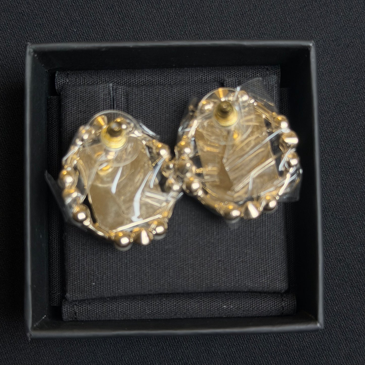 Chanel Pearl & Crystal CC Medallion Stud Earrings
