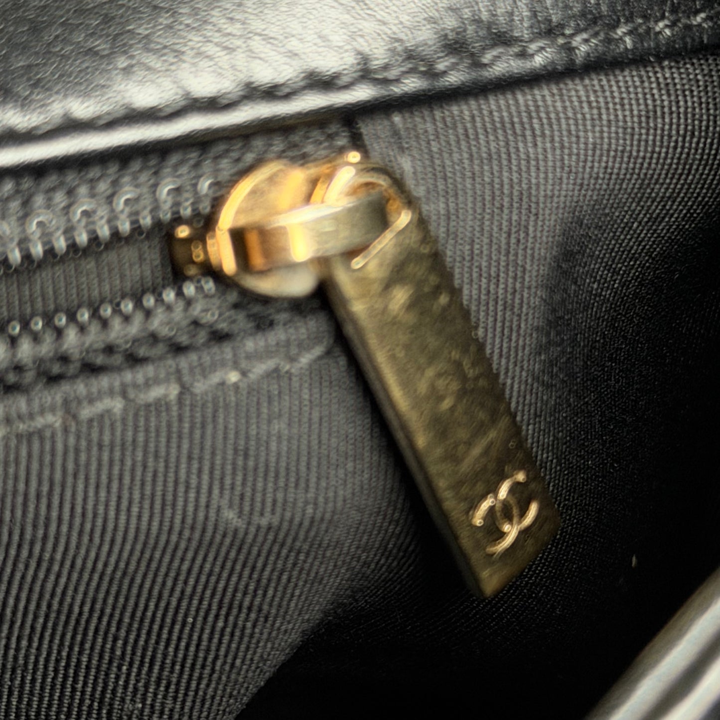 Chanel CC Turnlock Flap Chain Wallet in Black Quilted Lambskin Leather