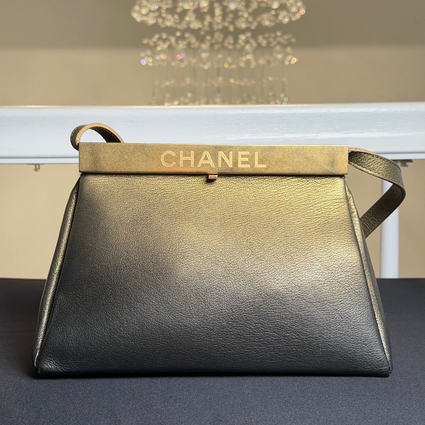 Chanel 2019 Métiers d'Art Paris–Egypt Kheops Pyramid Bag in Gold Ombré Lambskin