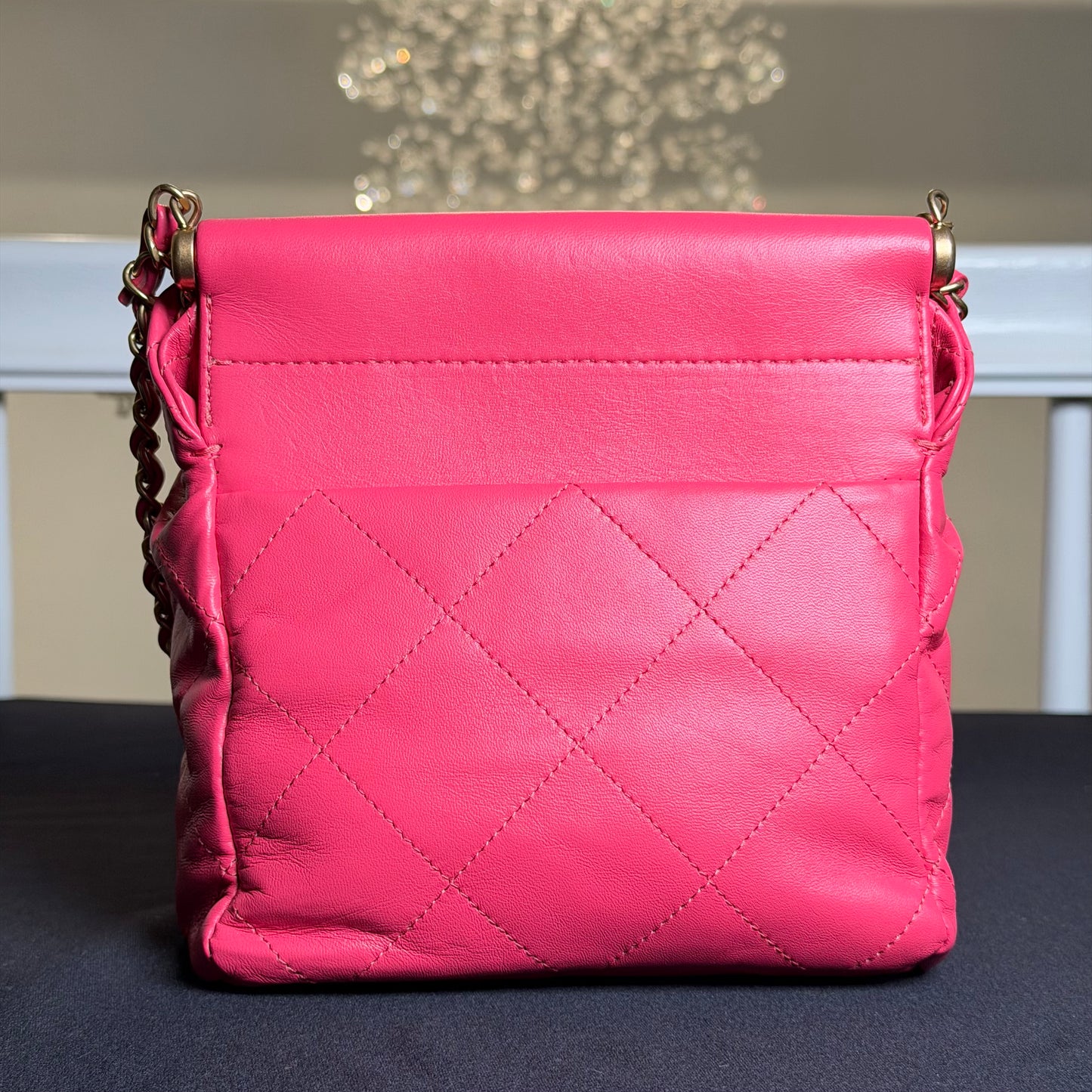 Chanel 2023 Mini Resin Charms Bag in Pink Quilted Lambskin Leather