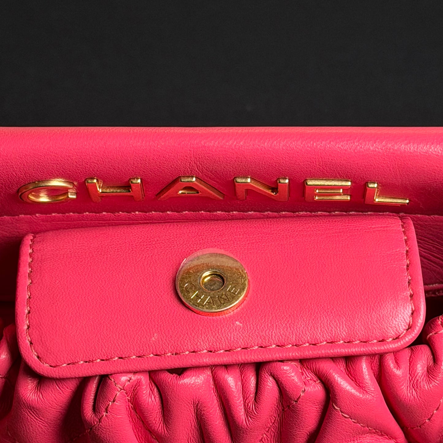 Chanel 2023 Mini Resin Charms Bag in Pink Quilted Lambskin Leather