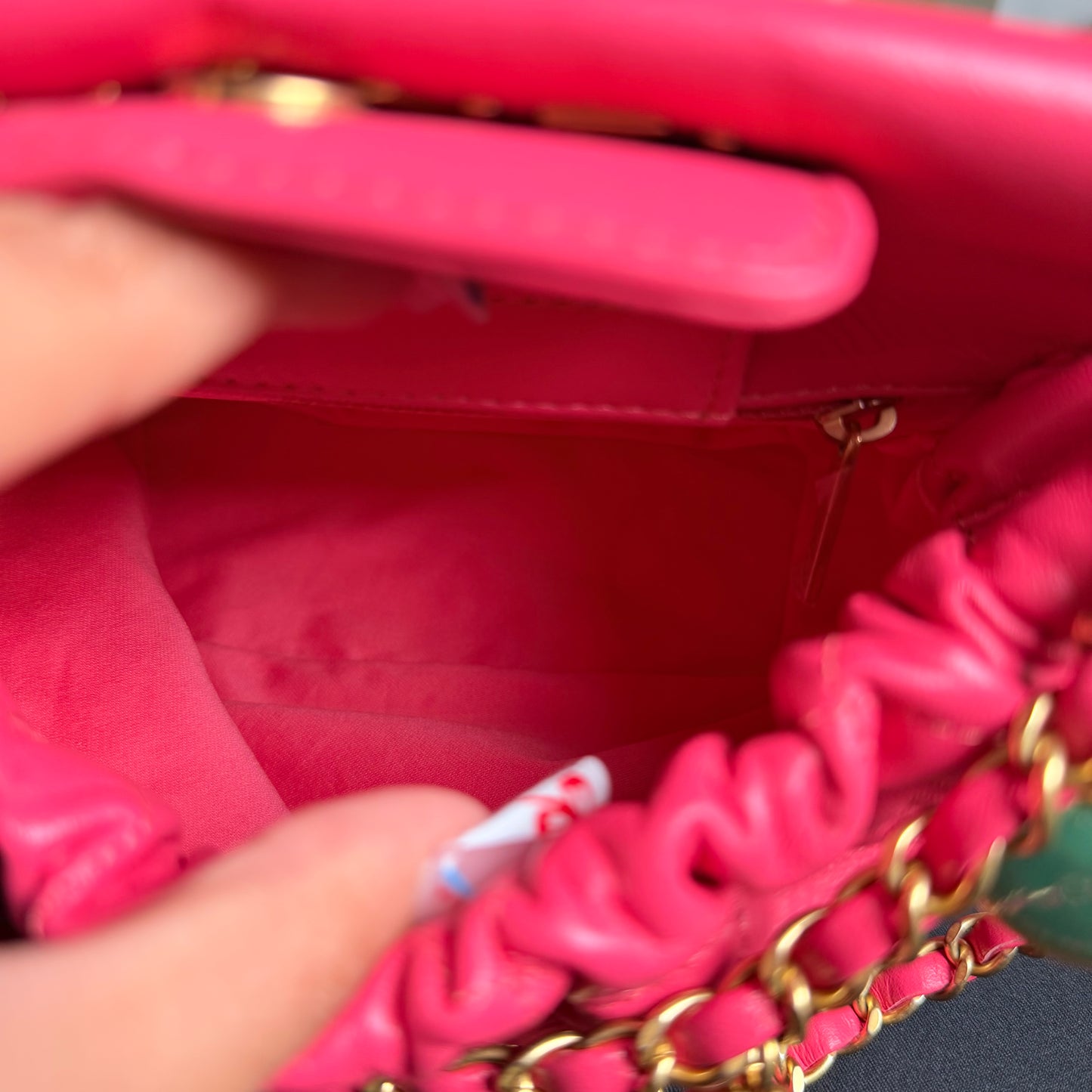 Chanel 2023 Mini Resin Charms Bag in Pink Quilted Lambskin Leather