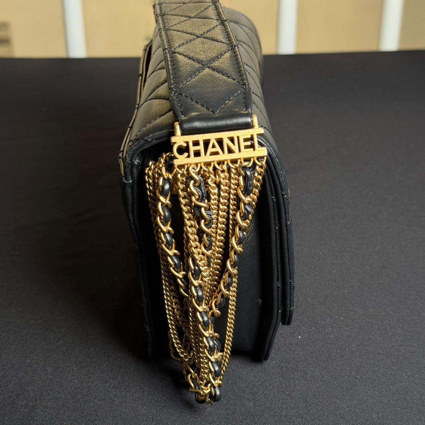 Chanel CC Top Handle Flap Bag with CHANEL/CAMBON Chain Fringe