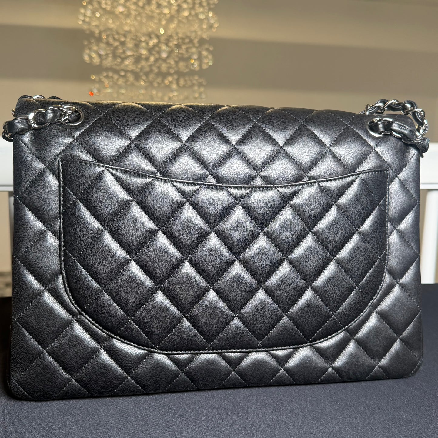 Chanel Classic Maxi Double Flap Quilted Leather Crossbody Bag – Black
