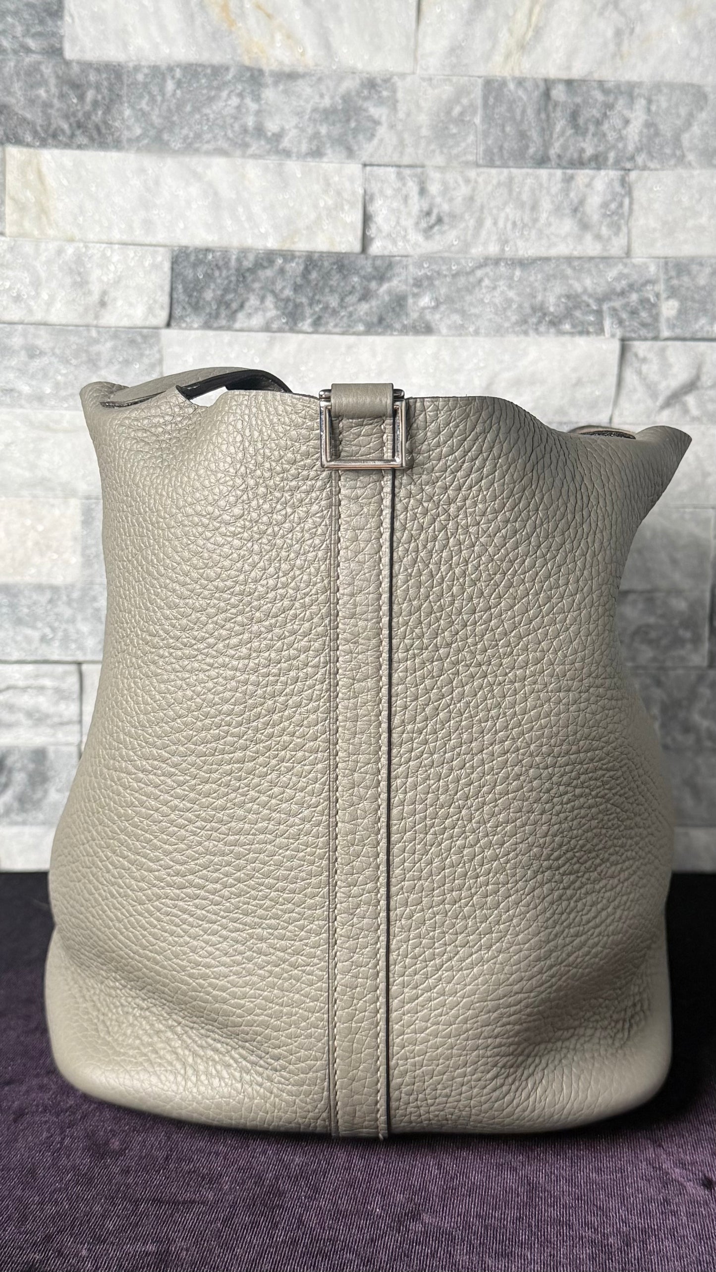 Hermès Picotin Lock 18 Gris Meyer Clemence Leather Palladium Hardware