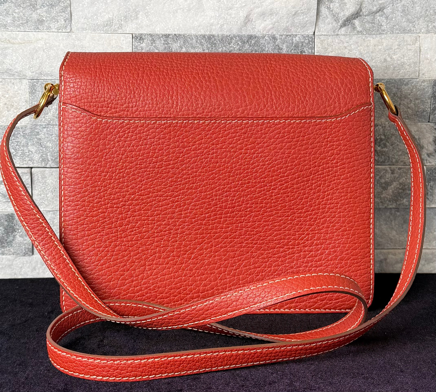 Hermès Roulis 23 Sanguine Clemence Leather Palladium Hardware