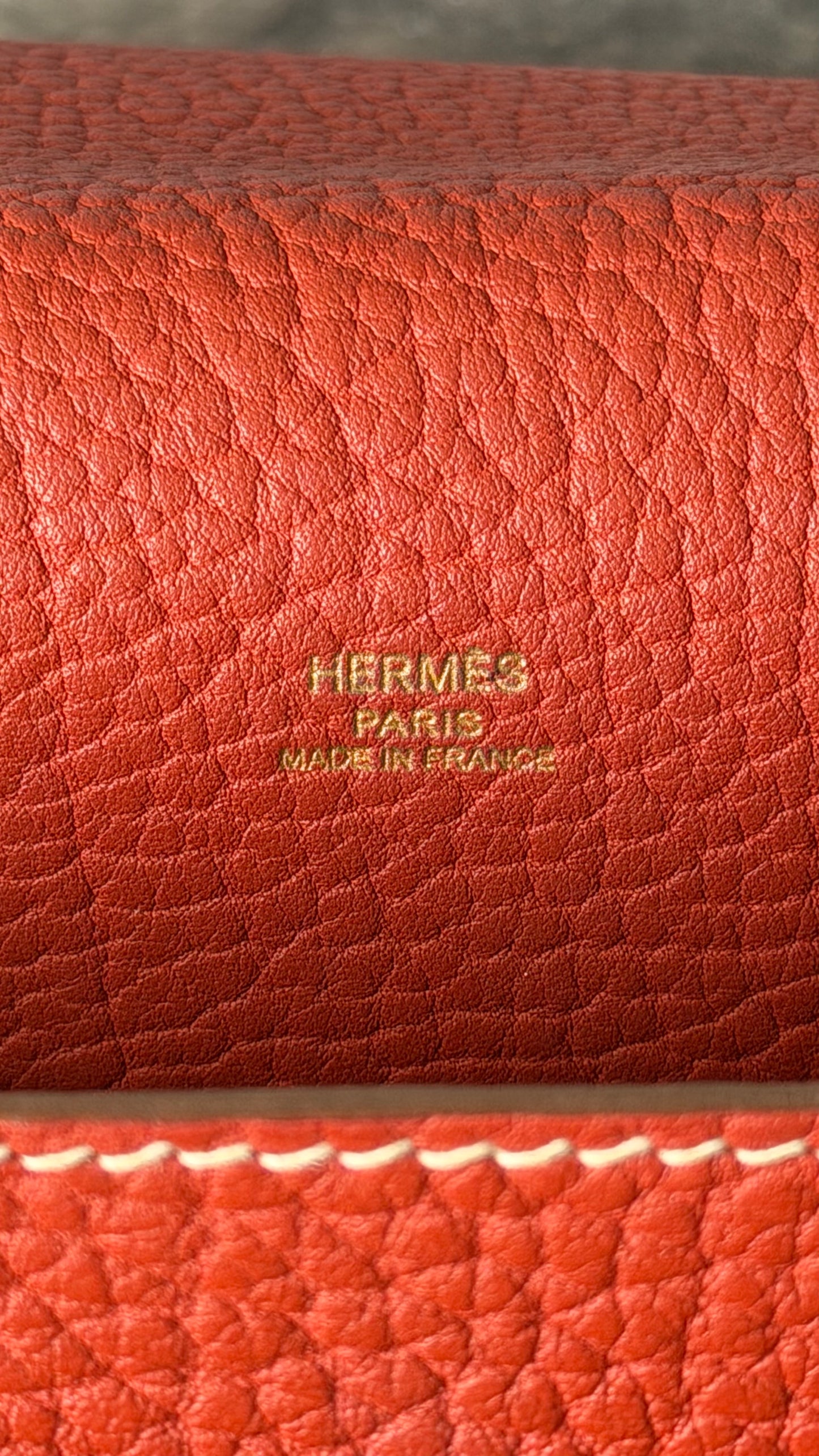 Hermès Roulis 23 Sanguine Clemence Leather Palladium Hardware