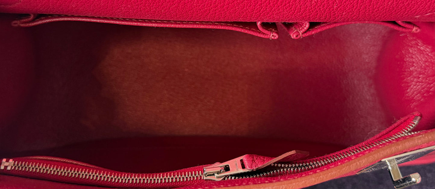 Hermès Jypsière 28 Rose Pourpre Togo Leather Palladium Hardware