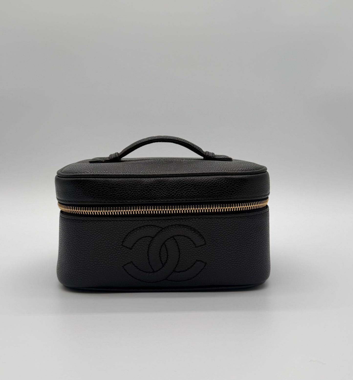 Chanel Black Caviar CC Vanity Case