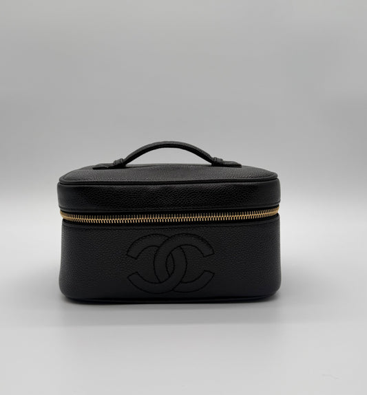 Chanel Black Caviar CC Vanity Case