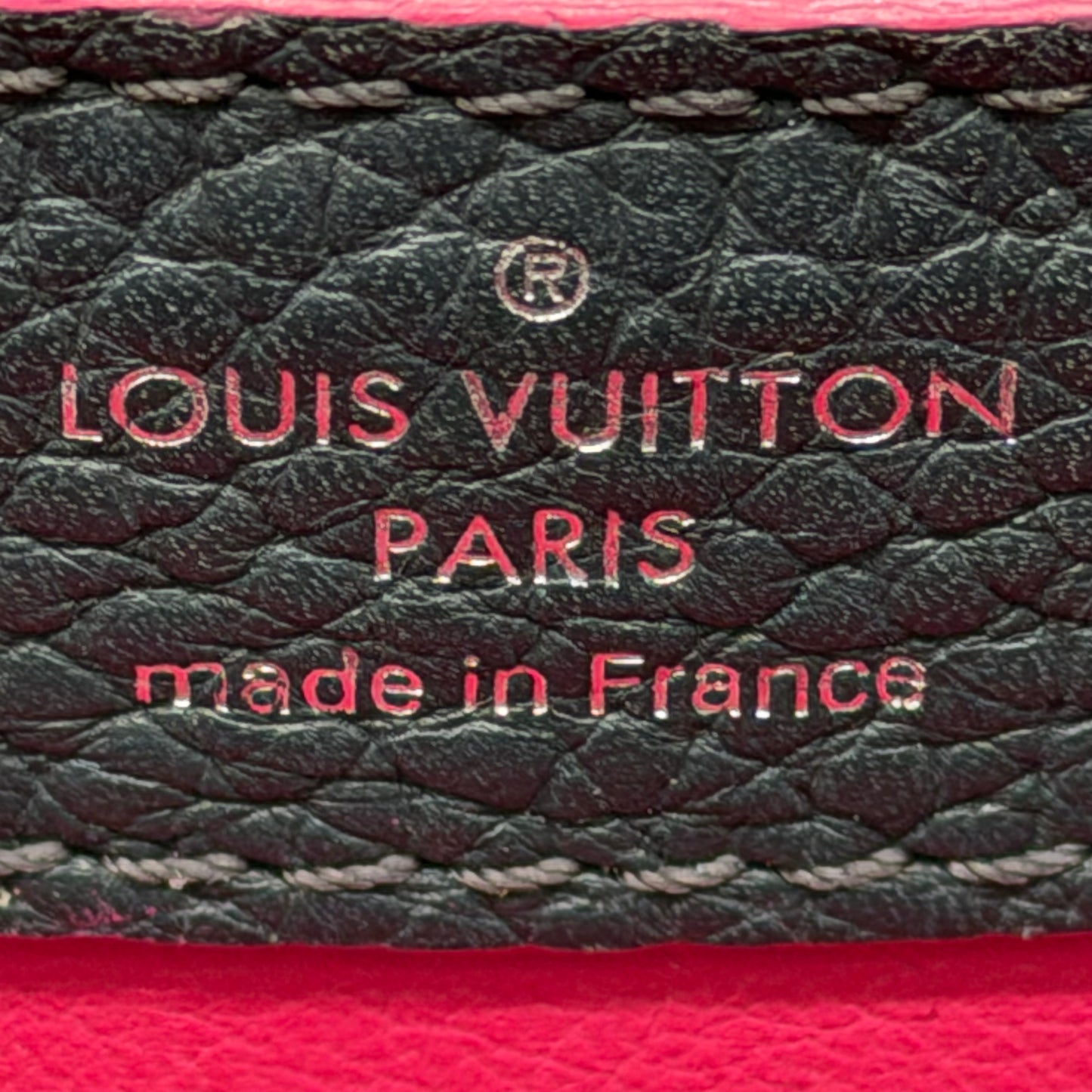 Louis Vuitton Capucines BB Black Taurillon Leather with Fuchsia Interior