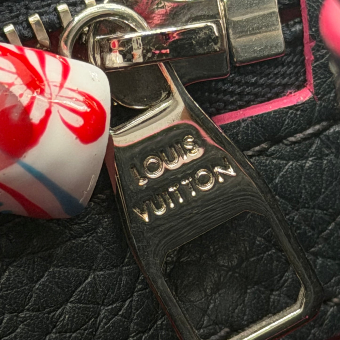 Louis Vuitton Capucines BB Black Taurillon Leather with Fuchsia Interior