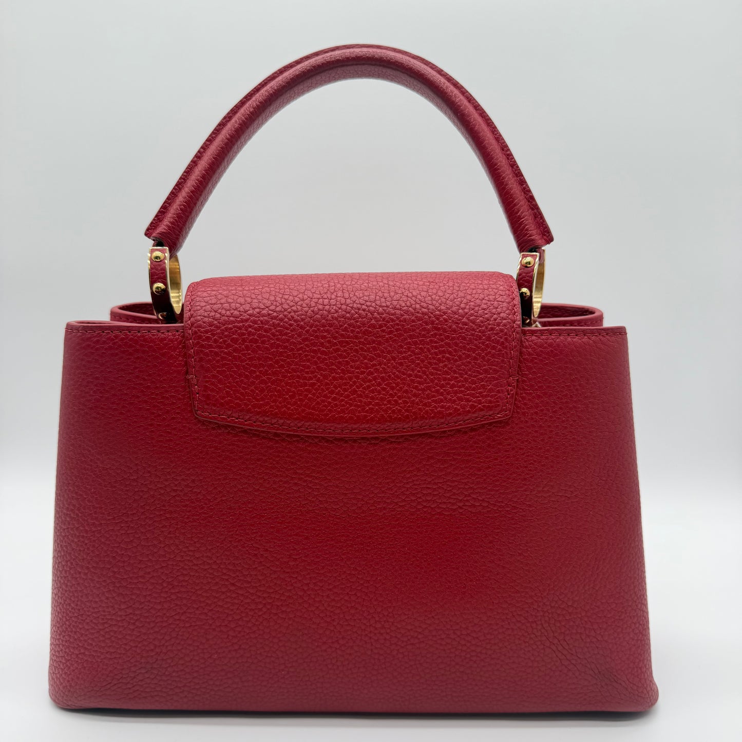 Louis Vuitton Capucines BB Scarlet Red Taurillon Leather Top Handle Crossbody Bag