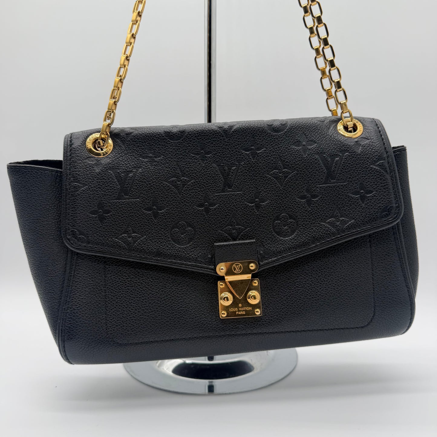 Louis Vuitton Saint Germain PM Black Monogram Empreinte Leather Chain Shoulder Bag