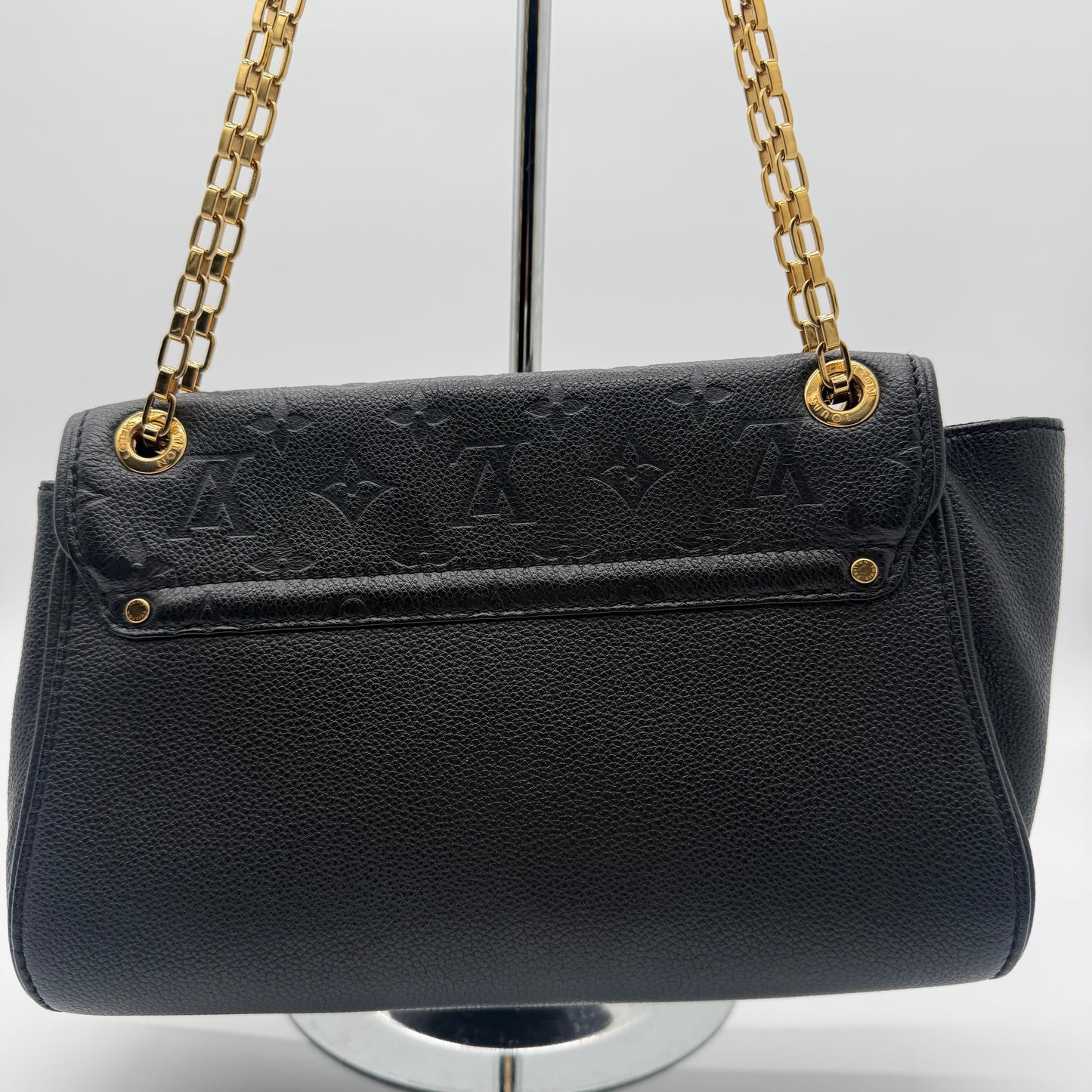 Louis Vuitton Saint Germain PM Black Monogram Empreinte Leather Chain Shoulder Bag