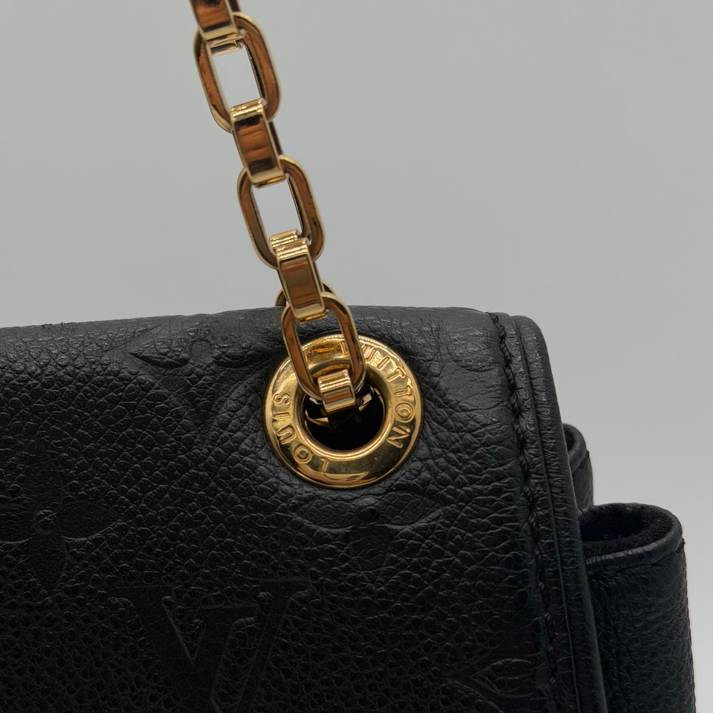 Louis Vuitton Saint Germain PM Black Monogram Empreinte Leather Chain Shoulder Bag