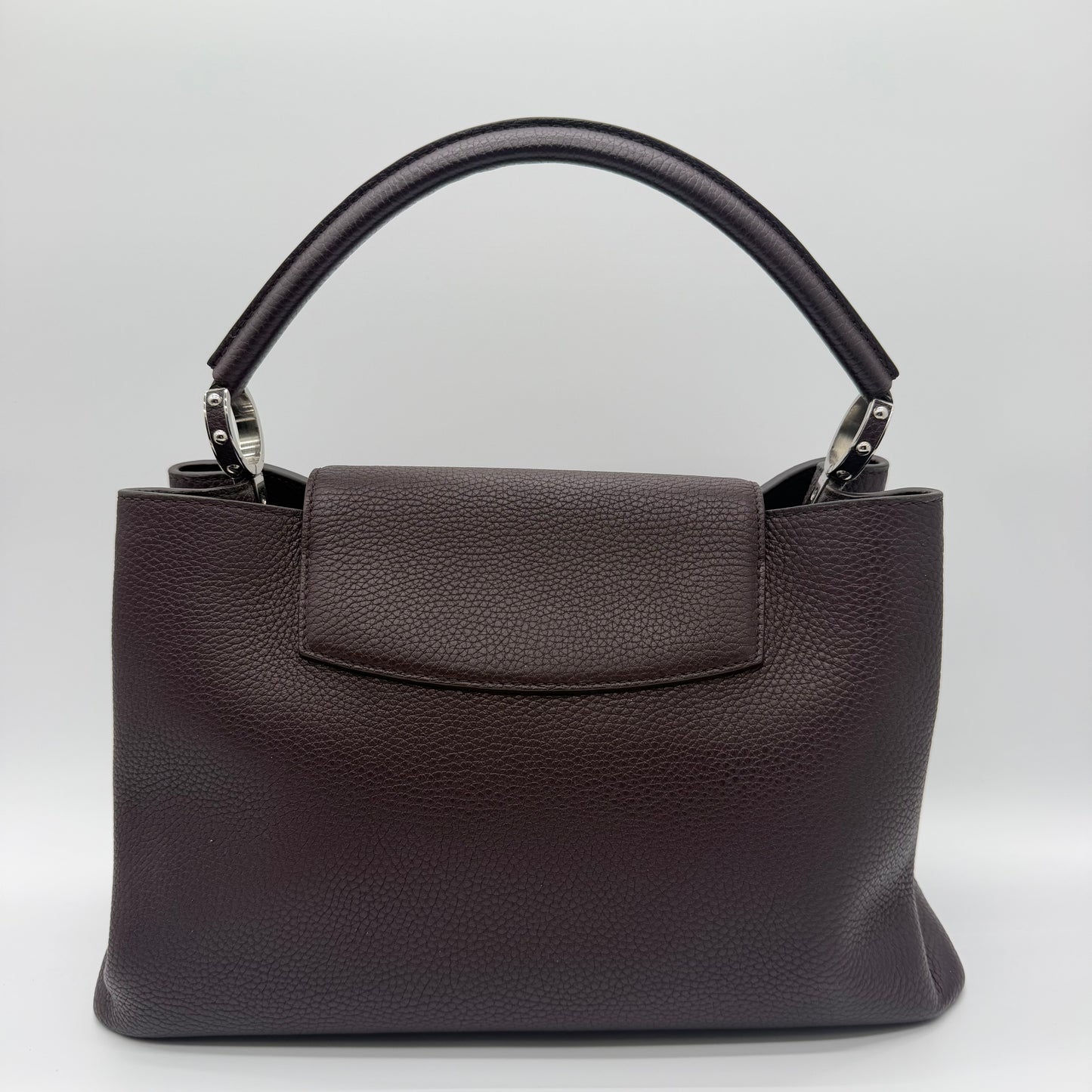 Louis Vuitton Capucines MM Prune Taurillon Leather Top Handle Shoulder Bag