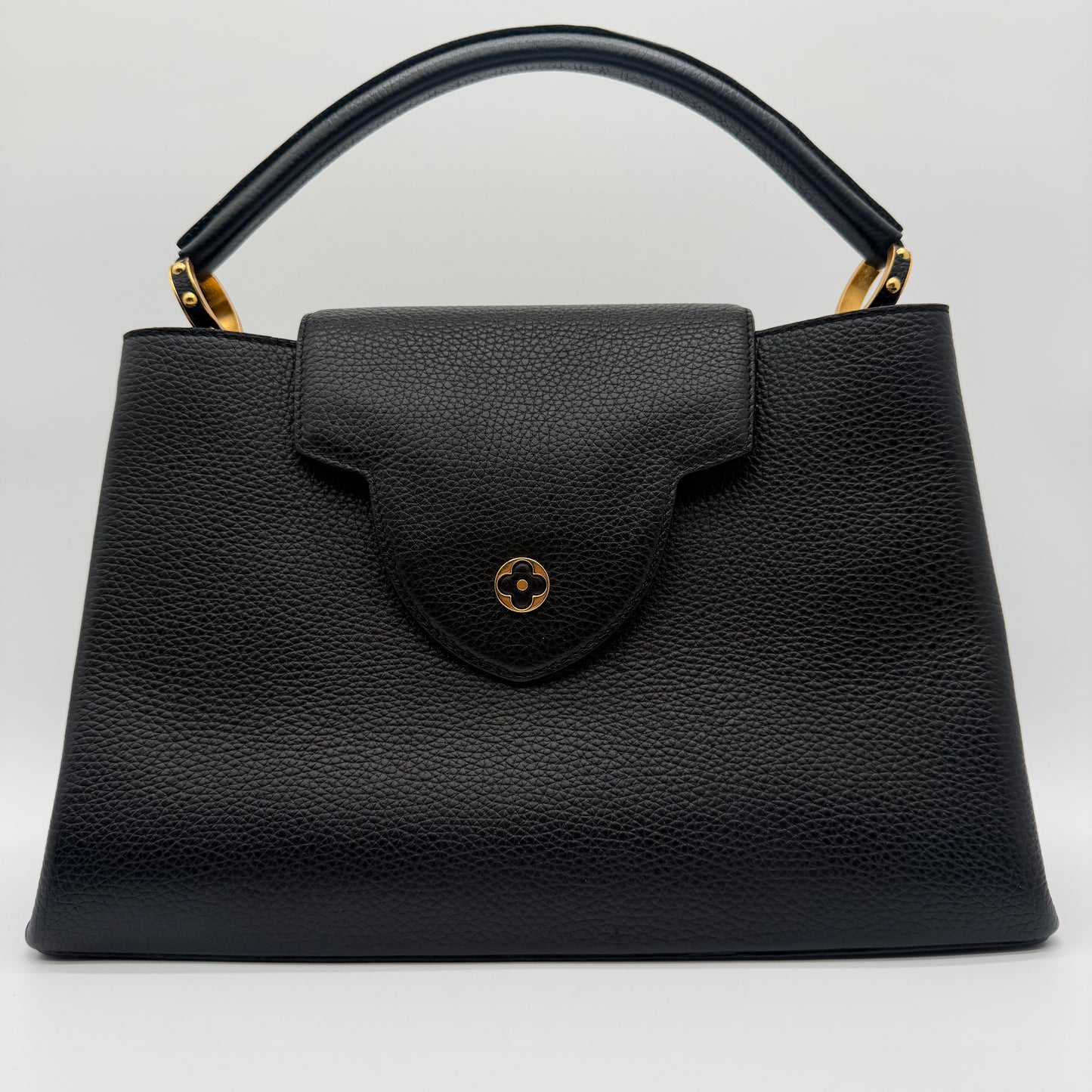 Louis Vuitton Capucines MM Black Taurillon Leather Top Handle Shoulder Bag