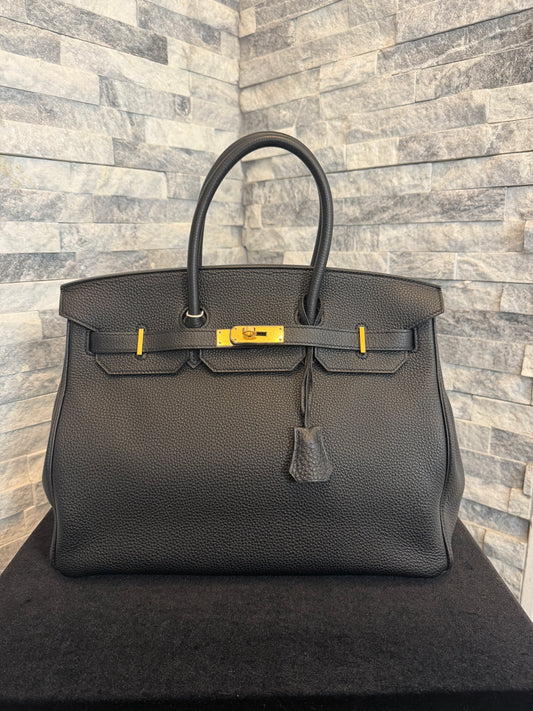 Hermès Birkin 35cm Tote – Black Togo Leather with Gold Hardware Pre-Loved 2013