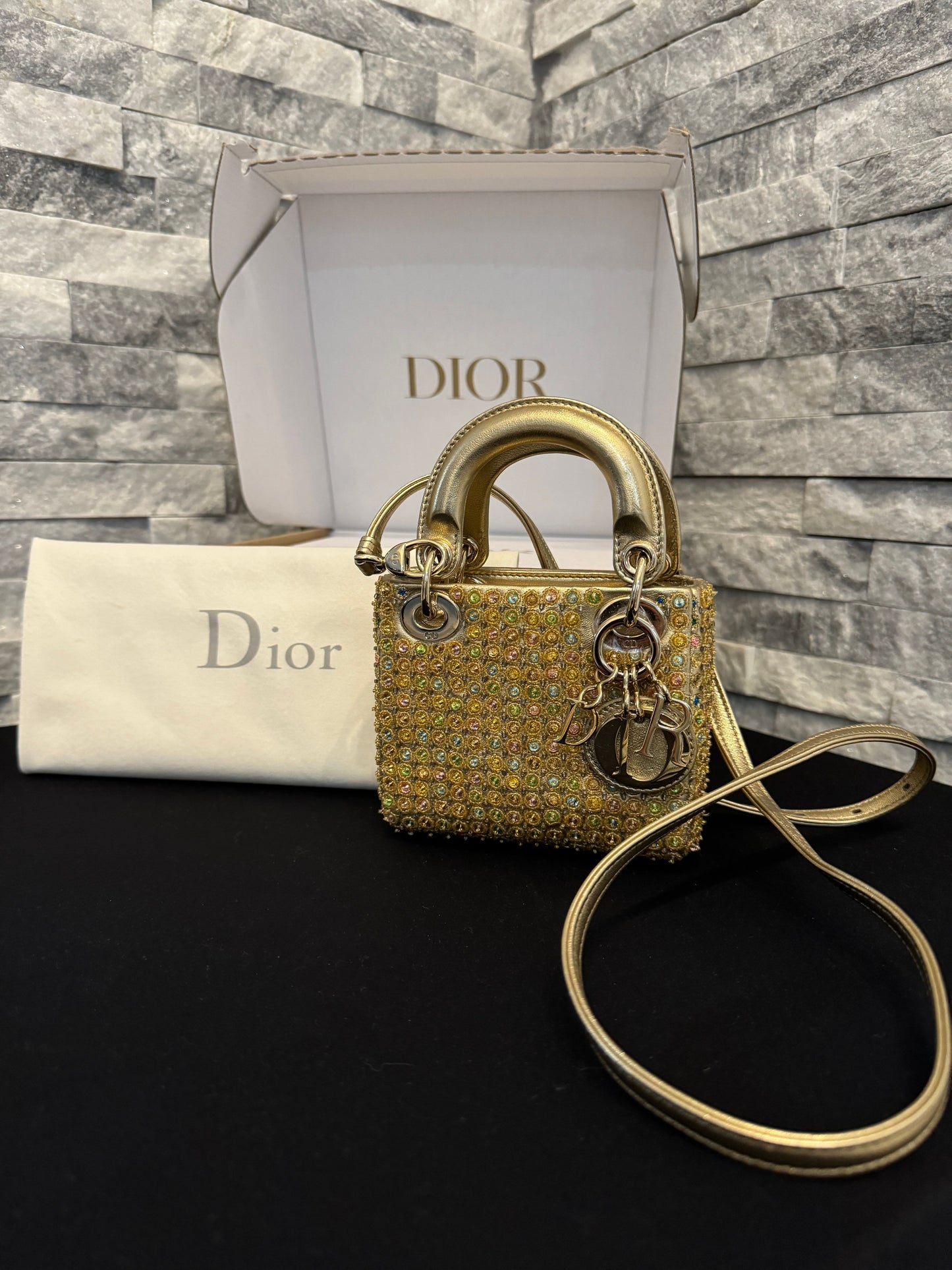 RARE Limited Edition Lady Dior Lamb Micro Studded