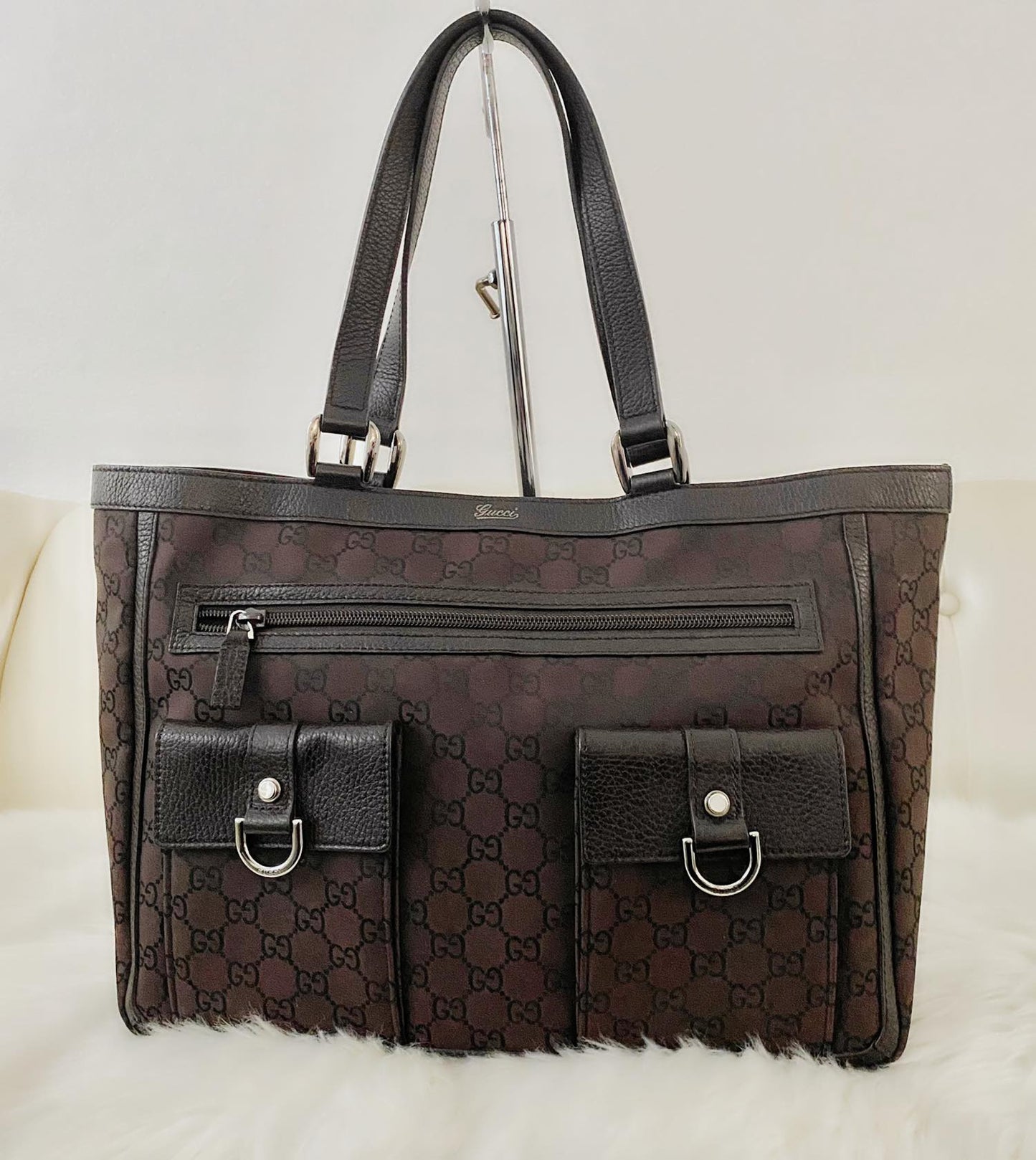 Pre Owned GUCCI Signature Canvas Tote